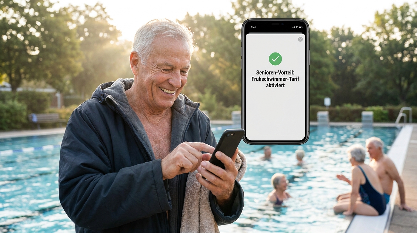 Symbolbild zu „Schwimmbad Seniorenrabatt: So nutzen Sie den Frühschwimmer-Tarif effektiv" — KI-generiert.